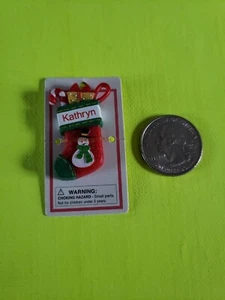 Itsy Bitsy Stocking Ornament name Kathryn Mini Ganz personalized Christmas - Picture 1 of 1