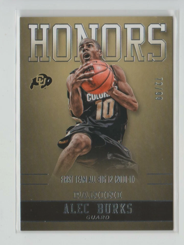 2016 Panini Collegiate Colorado Honors Silver Alec Burks 72/99 - Flat S/H - Image 1 of 1
