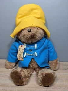 Vintage 1975 Paddington Bär Plüsch Jumbo Eden Toys USA gelber Hut blauer Mantel - Bild 1 von 13