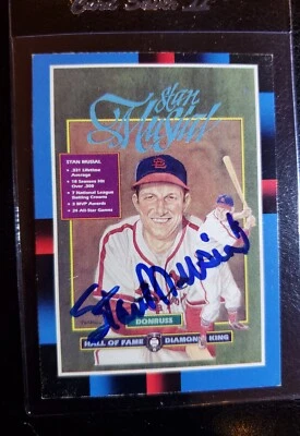 Stan Musial autographed 1988 Donruss Diamond King card! Spectacular auto!  - Image 1 of 2