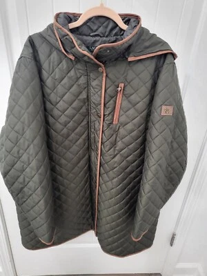 Abrigo Chaqueta Ralph Lauren Acolchado Con Capucha Debajo de la Cintura Talla Pequeña Grande-Negro Foto 1 de 4