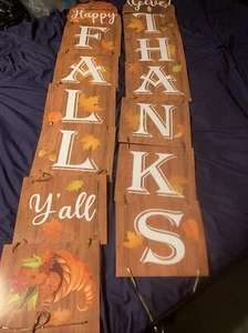 68” x 12” Happy Fall Yall Give Thanks Banners (NEW) - Picture 1 of 8
