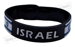 Israel flag Silicone Wristband soft Rubber Bracelet souvenir Bangle holy gift - Picture 1 of 6
