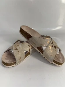 Sandalias para mujer Birkenstock 37 regulares Sienna vintage doradas agrietadas - Imagen 1 de 7