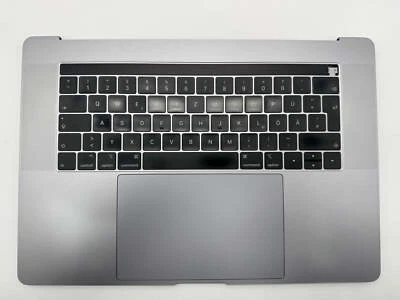 Macbook Pro 15" 2018 2019 A1990 QWERTZ Topcase Trackpad Tastatur Grau #T720 - Bild 1 von 4