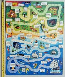 Fry's Chocolate Desert Island Game game board c.1950s/60s inc. pop-up animals