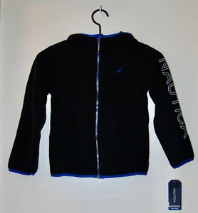 NWT Nautica Little Boys Navy Blue Logo Fleece Hooded Zipper LS Jacket sz 6 READ - Picture 1 of 12