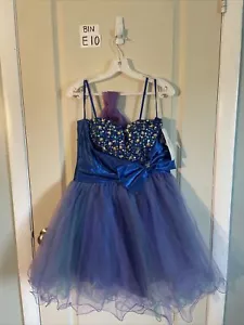 Let’s Fashion Blue Tutu Bow Strapless Prom Dress juniors size 2XL - Picture 1 of 6