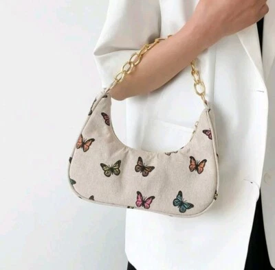 Baguette Bolsas de Montura Media Luna Cadena Correa Bolso de Mano Bolso de Mano Bolso de Hombro de Lino Foto 1 de 4