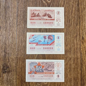Vintage Soviet Lottery Tickets Motorcycle Airplanes - Picture 1 of 2