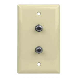 Construct Pro Wall Plate with Dual F-81 Connectors (Ivory) - Picture 1 of 7