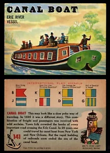 BOATS, CANAL BOAT, ERIE RIVER VESEL, 1955 TOPPS # 141, LIGHTHOUSE - Picture 1 of 1