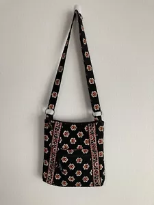 Vera Bradley gesteppte Schultertasche Pirouette schwarzes Muster verstellbarer Riemen - Bild 1 von 14
