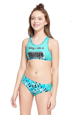  Traje de baño bikini Justice for Girls sirena unicornio lentejuelas abatibles talla UPick Foto 1 de 4