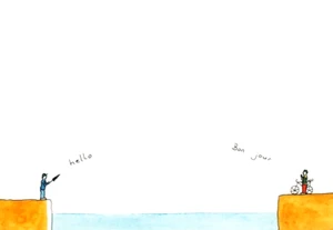 Funny Hello Bonjour England France Jonathan Grant Fairfax CPSM Postcard - Picture 1 of 2