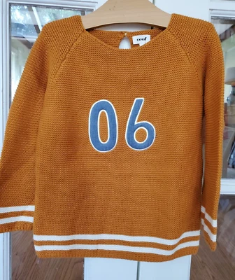 Suéter OEUF para niños tejido de algodón número mostaza dorado talla 6Y (05032B) Foto 1 de 4