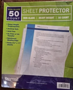 Samsill Sheet Protectors, 8.5 x 11" Protectors for 3 Ring Binder Heavy Weight - Picture 1 of 1