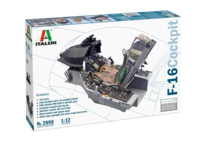 ITALERI 1:12 KIT LOCKEED MARTIN F-16 COCKPIT    115 PARTI  ART  2990 - Immagine 1 di 4