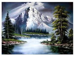 Winterzauber Schneelandschaft 5D-Diamond Painting Set, ohne Bilderrahmen 40x30cm - Bild 1 von 9