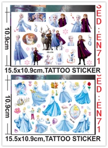 5/10X Kids Elsa Princess Temporary Tattoos Sticker Party LOOT Bag Fillers Girls - Picture 1 of 26