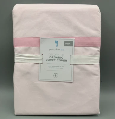 Funda nórdica orgánica decorativa Pottery Barn niños niñas rosa claro doble #Q53G Foto 1 de 4