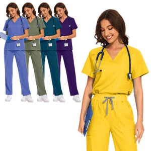 Scrub Uniform Set Working Suit Wholesale Customization Medical Nursing Women - Picture 1 of 105