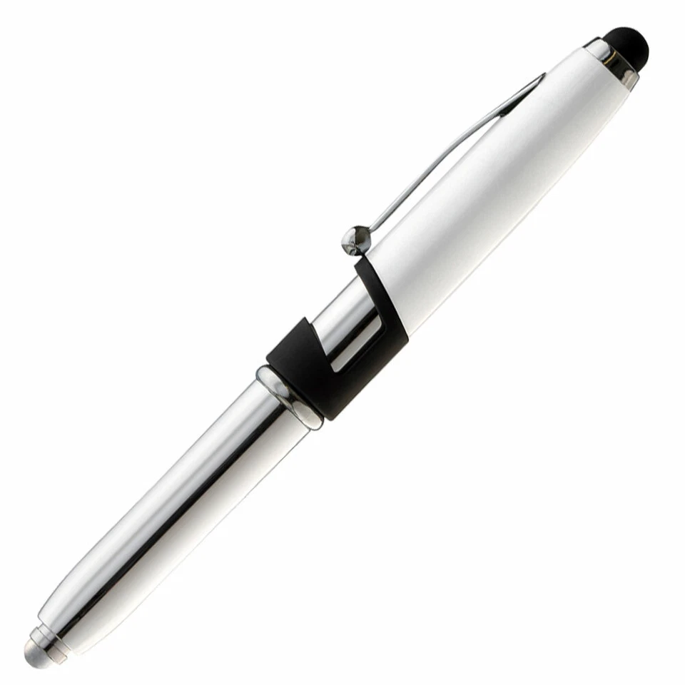 Bolígrafo de regalo de lujo 4 en 1 + linterna LED + lápiz óptico + soporte para tableta celular Foto 1 de 4