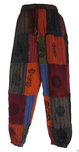 Fair Trade Nepal Baumwolle Patchwork Hosen mit Echte Aufnäher (N31 Mehrfarbig) - Bild 1 von 1