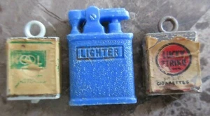  Vintage Cracker Jack Prizes " Blue Lighter / Lucky Strike / Kool " Smoke Lot - Picture 1 of 6