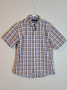 Bowery & Broome flannel Shirt Mens Size Large Short Sleeve Button Up Plaid - Picture 1 of 8