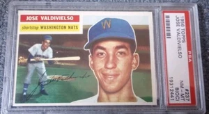1956 Topps Jose Valdivielso PSA 8 OC Washington Nationals Gray Back #237 - Picture 1 of 3