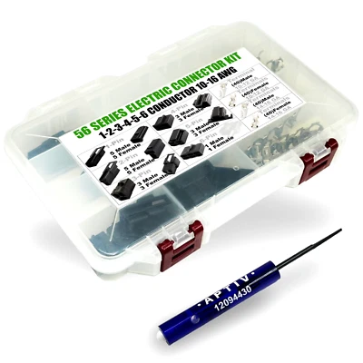 201pcs, Delphi Metri-Pack 56 Series 1-2-3-4-5-6 PIN Connector w/10-16 AWG w/tool - Image 1 of 4