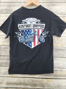 Kentucky Choppers Biker Motorcycle SS Sleeves USA Black Tennessee River Shirt M - Picture 1 of 6