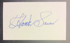 Chicago Cubs HOF HANK SAUER auto autographed signed 3x5 Card 1952 MVP REDS GIANT - Picture 1 of 1