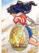 2018 Cryptozoic DC Bombshells Series 2 Sketch Card Sa Wonder Woman w shield