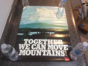 Vintage 1981 Coca Cola Training Poster New Old Stock Move Mountains - Picture 1 of 8