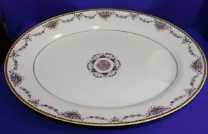 THEODORE HAVILAND LIMOGES DORA DINNERWARE 15.5" SERVING PLATTER PINK ROSES SWAGS - Picture 1 of 4