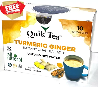 Quik Tea Cúrcuma Jengibre Instantáneo Chai Tea Latte caducado junio 2026 Foto 1 de 4