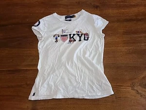 Polo Ralph Lauren Shirt White 2020 USA Olympic Team Tokyo Graphic Kids Size L - Picture 1 of 9