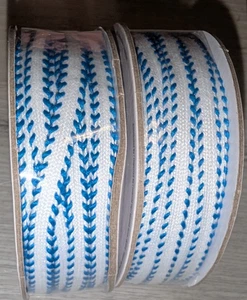 STAMPIN UP Pacific Point Stitched Edge  Ribbon Lot of 2 Spools 20 Yards 1/4" - Picture 1 of 1