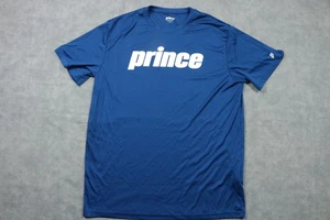 Prince Shirt Mens Large Blue Short Sleeve Athletic Tennis Performance Tee - Picture 1 of 9