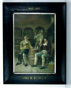 1890s CHROMOLITHOGRAPH AMERICAN BEER ADVERTISING SIGN - GUINESS STOUT & BASS ALE - Picture 1 of 5