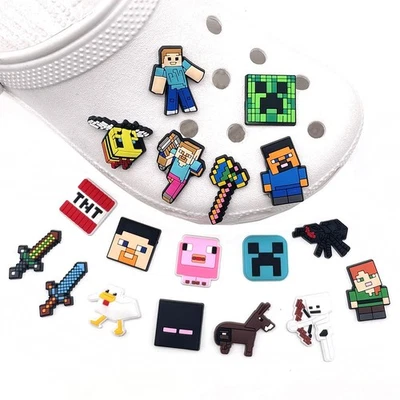 18pcs Mine craft PVC Shoes Charms Decor For Croc & Jibbitz 1 - image 1 of 3