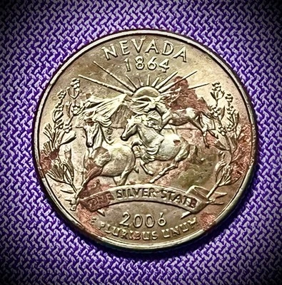 ✨IMPROPERLY ANNEALED Nevada Quarter VF-XF Sintered Lamination Clad Error OBV/REV - Image 1 of 4