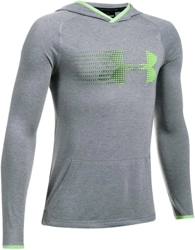 NWT Under Armour Boys' Threadborne Hoodie Graphite Quirky Lime YSM Youth Small - Image 1 of 1