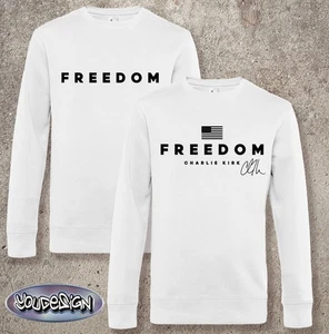 Freedom Charlie Kirk Crew Neck Pullover Maga Turning Point USA RIP XS-4XL - Bild 1 von 6