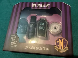 BNIB New Sealed Wednesday Addams 4 Lip Balm Collection - for the Dark Hearted - Picture 1 of 5