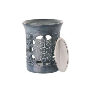 Räucherstövchen 9x7,6cm Speckstein – Sonne, mit Räuchersieb & Gravur - Bild 1 von 4