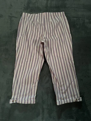 CATO Crop Pants Womens 18W Multi Striped High Rise Stretch Straight Leg Pull-On - Image 1 of 4