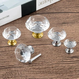 1/10x Drawer 20-40mm Diamond Cabinet Kitchen Pull Crystal DIY Glass Knobs - Picture 1 of 9